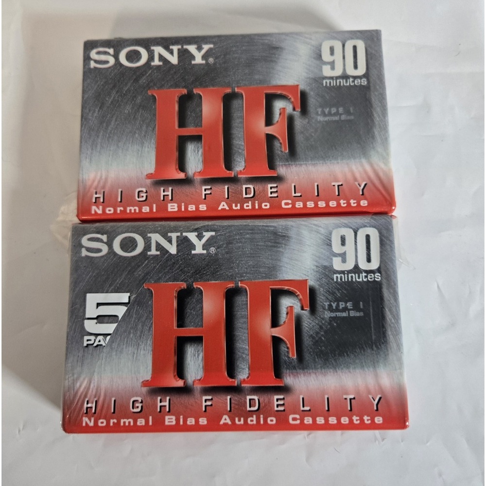 2-Pack Sony High Fidelity HF 90 Min Audio Recording Blank Cassette‎ Tapes